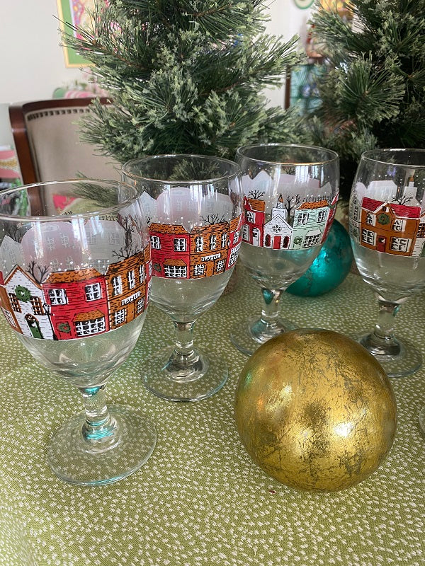 Libbey Holly Berry Lowball Christmas Drinking Glasses Holiday Glassware Set  of 4