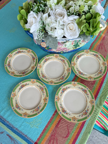 Antique Salad Plates, Staffordshire England, Myott, The Arlington collection, Set of 5