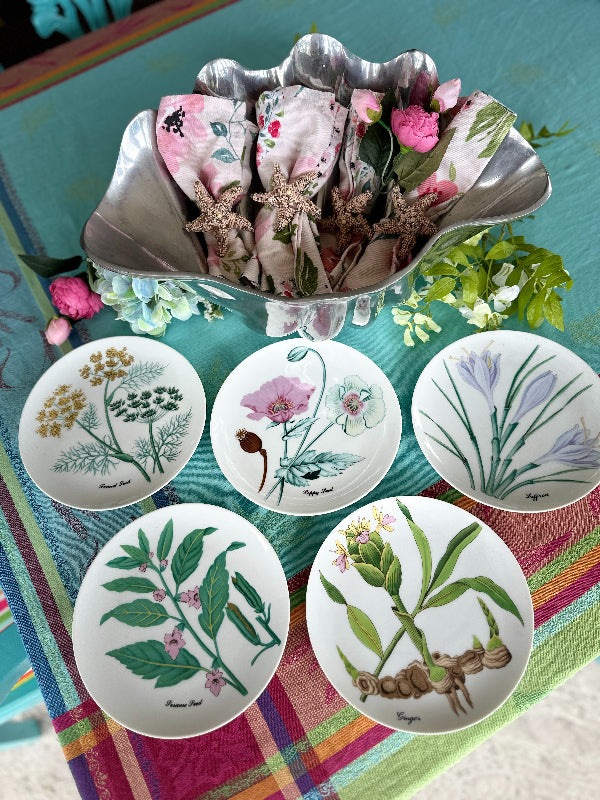 Vintage Salad Plates, Horshow Collection, Japan, Botanical Motif