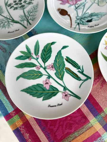 Vintage Salad Plates, Horshow Collection, Japan, Botanical Motif