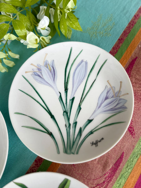 Vintage Salad Plates, Horshow Collection, Japan, Botanical Motif