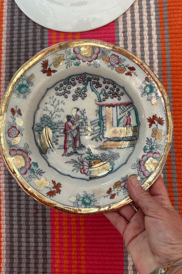 *Vintage Canton China, Bowl and Dinner Plate-Petrus Regout Maastricht