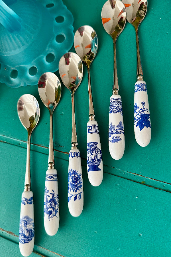 Spode set of 6 teaspoons, 6 pastry forks - Chinoiserie