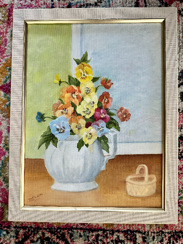 Pansy oil painting