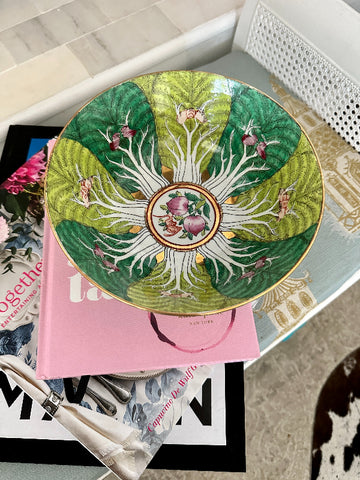 Vintage Bowl Bok Choy China Famille Verte Japanese Porcelain Ware
