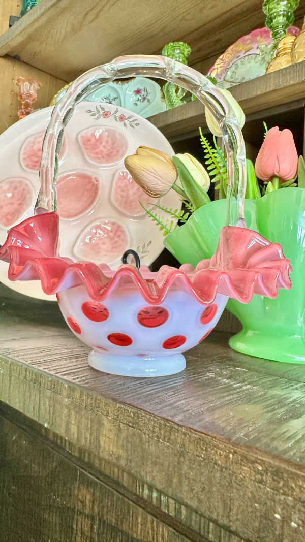 レア！オールドフェントン ドット fentonバスケット アンティーク Set The Table In Vintage – Tagged 