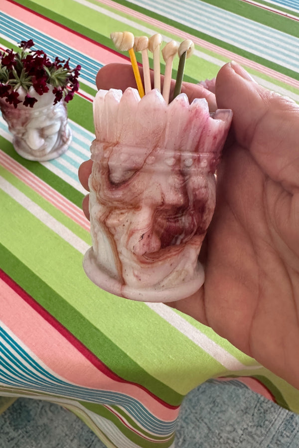 Vintage Toothpick Holder, Indian Head Slag Glass Joe St. Clair 4 available
