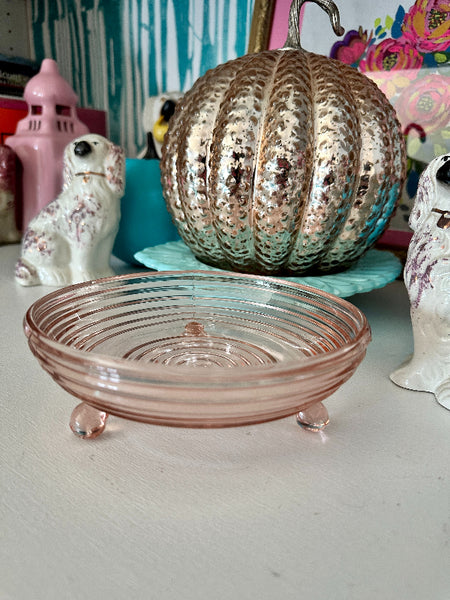 Vintage Bowl, Beehive Pattern, Anchor Hocking Pink Depression Glass
