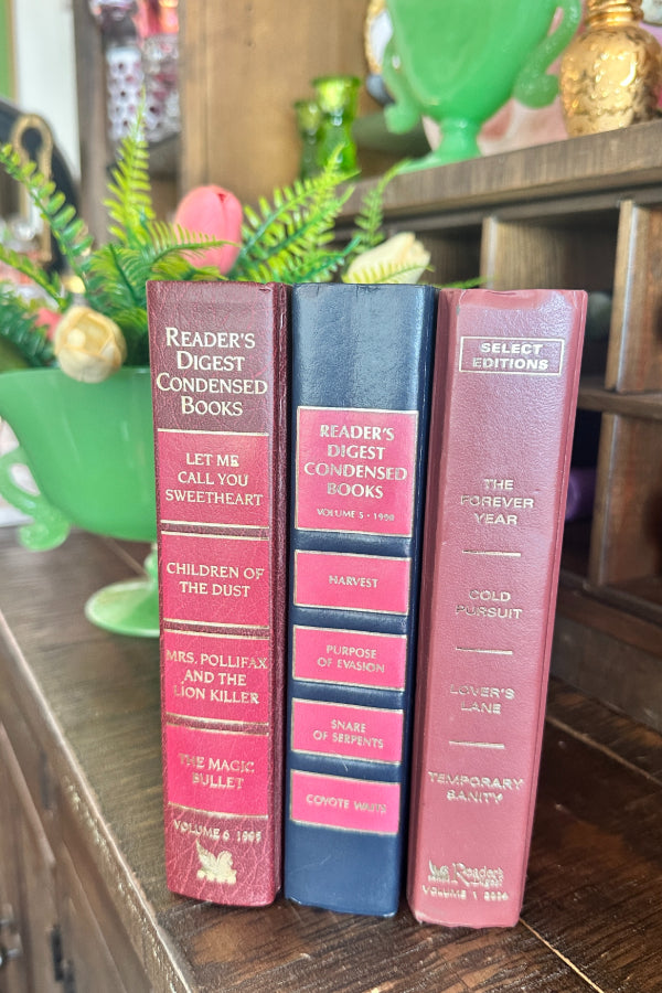 Vintage Readers Digest Book Set, of 3, 3 Available, Red, Blue, Green