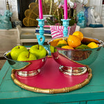 Vintage Revere Bowl - Silverplate bowls filled with fruit in 2 different sizes styled on a table