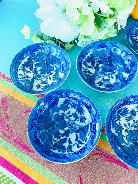 Blue Willow Berry Bowls, Made in Japan, Set of 6