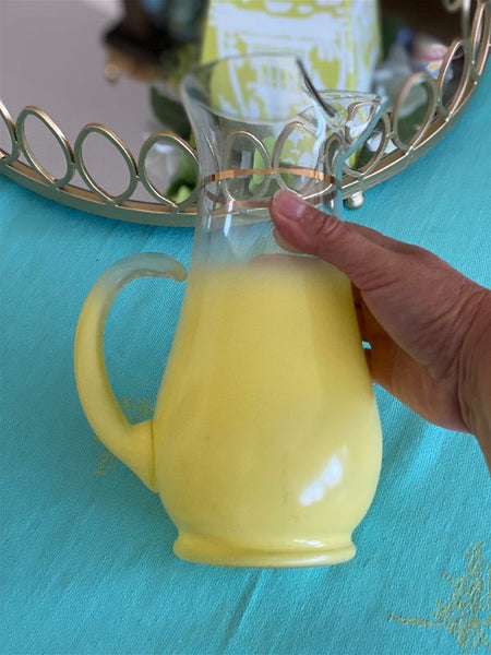 Vintage MCM Blendo Frosted Yellow Pitcher