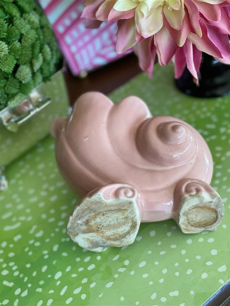 Vintage Pottery Pink Shell Planter