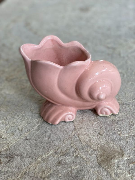 Vintage Pottery Pink Shell Planter