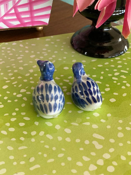 Vintage Blue and White Duck salt and pepper shakers