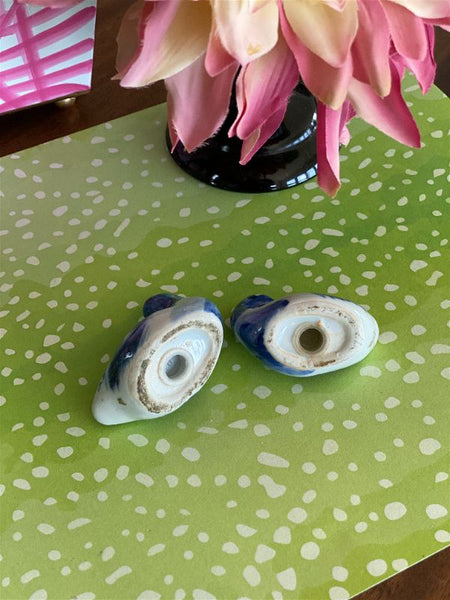 Vintage Blue and White Duck salt and pepper shakers