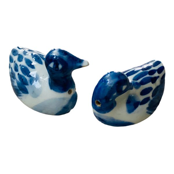 Vintage Blue and White Duck salt and pepper shakers