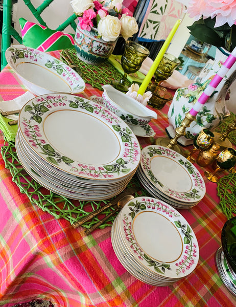 Vintage China Set -21 Pieces - Mikado China Sylvia Pattern, Occupied Japan