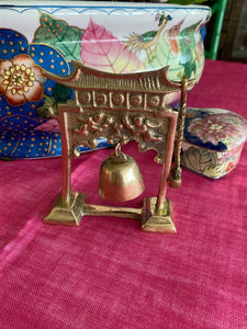Vintage chinoiserie Brass Pagoda Bell