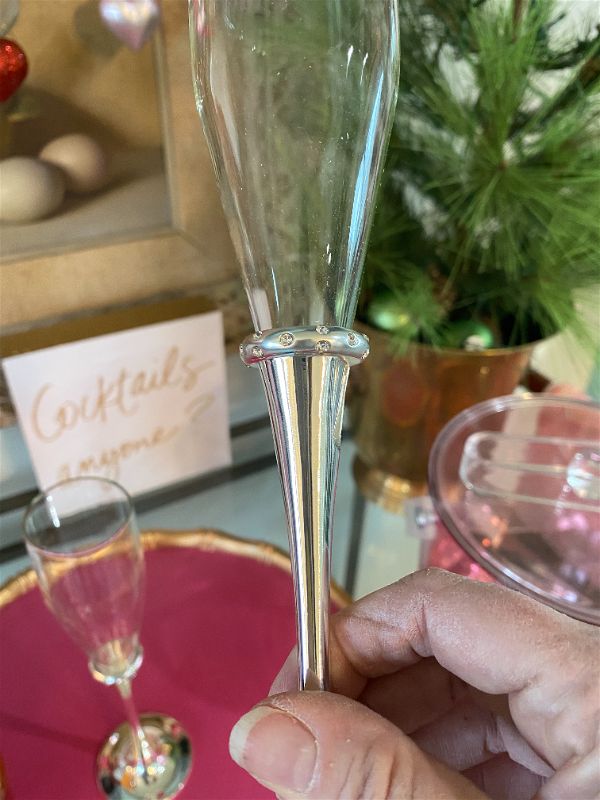 Modern Lenox Devotion Engraved Wedding Champagne Flute Set