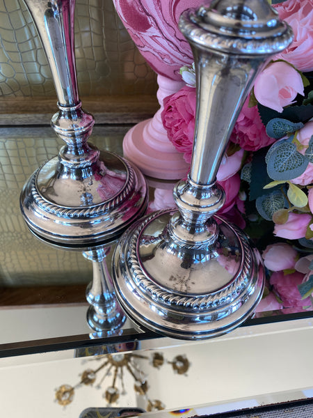 Sterling Silver Weighted and Stamped Candlesticks