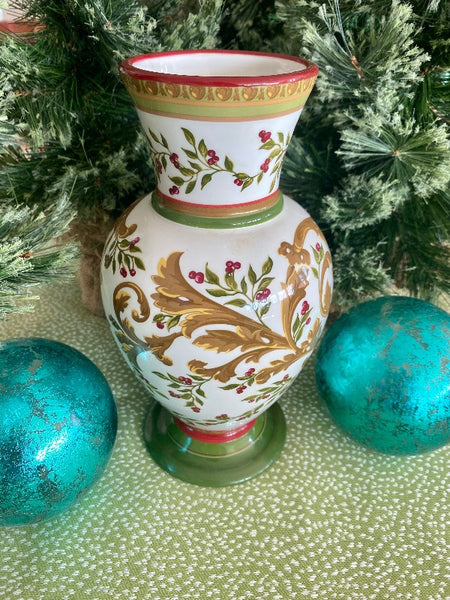 Vintage Vase Laura Ashley, Berry Motif, Christmas Decor