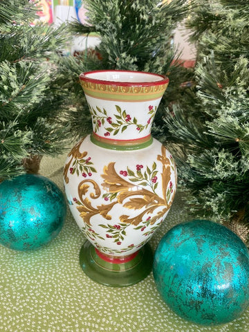 Vintage Vase Laura Ashley, Berry Motif, Christmas Decor