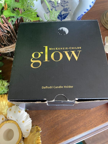Mackenzie Childs Daffodil Candle Holder Glow collection in original box
