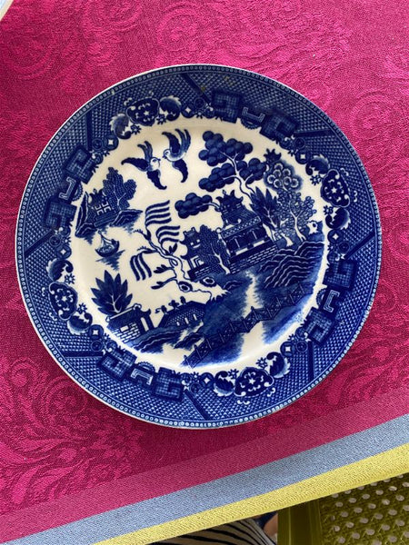 Vintage Blue Willow Dinner Plate, Japan