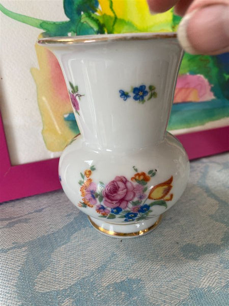 Vintage Porcelain Floral bud Vase, Japan
