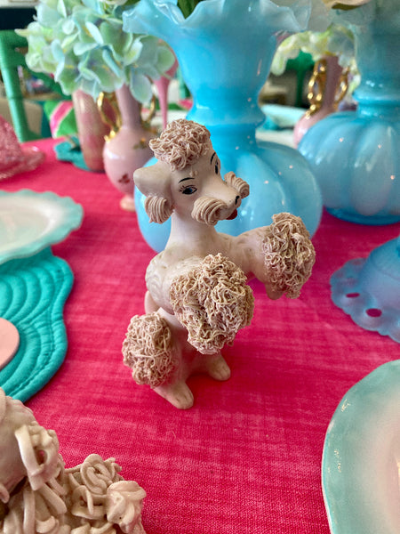 Vintage Spaghetti Poodle Figurine - Pink 2 Available Small and Medium Sold Separately