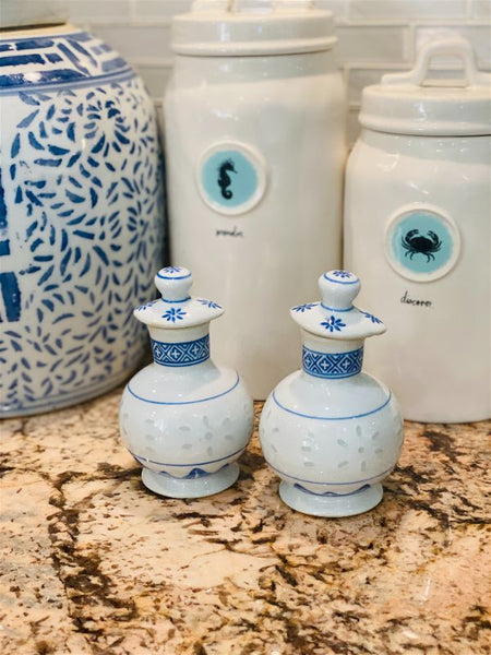 Blue and White Cruet Set