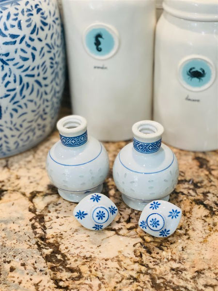 Blue and White Cruet Set