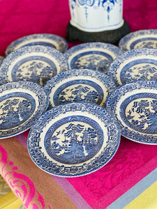 Vintage England Blue Willow Salad or Dessert Plates