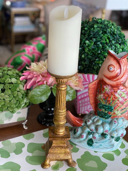 Gold Pillar Candle Holder