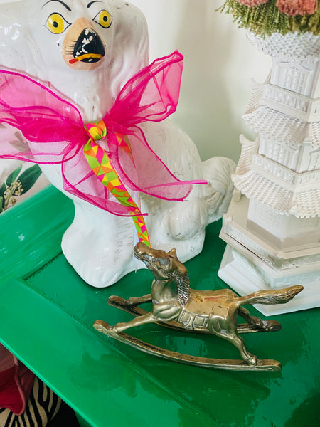Vintage Brass Rocking Horse