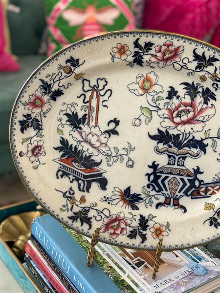 Antique 19th Century Ridgeway floral Oval Platter, England