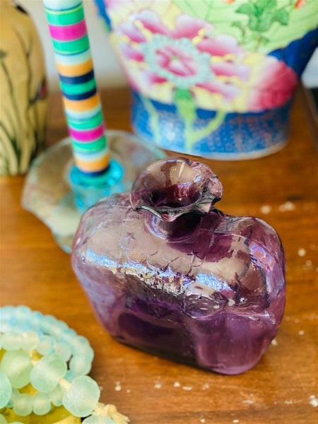 Vintage Purple (Amethyst) Glass Elephant Bottle/Vase