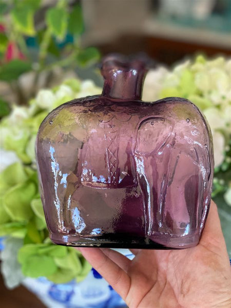 Vintage Purple (Amethyst) Glass Elephant Bottle/Vase