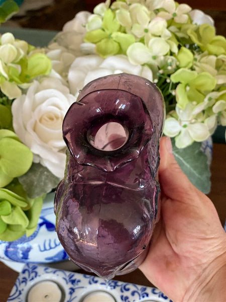 Vintage Purple (Amethyst) Glass Elephant Bottle/Vase