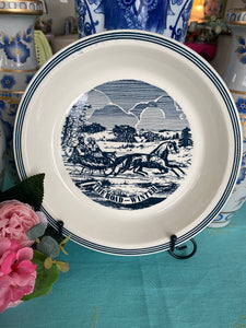 Vintage Pie Plate, Currier and Ives "The Road-Winter"