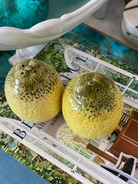 Vintage Italian Ceramic lemon Salt & Pepper Shakers