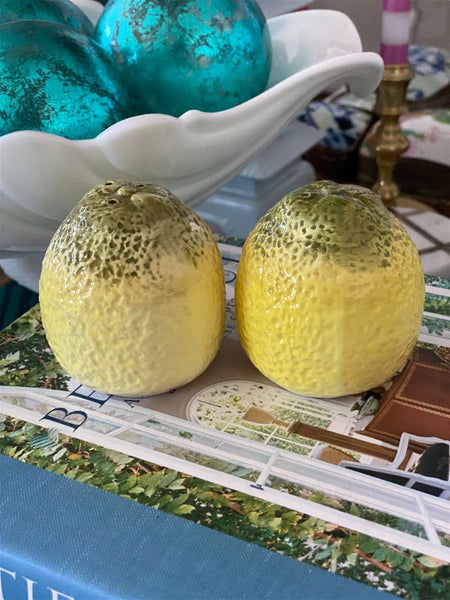 Vintage Italian Ceramic lemon Salt & Pepper Shakers
