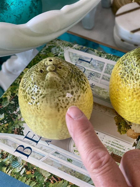 Vintage Italian Ceramic lemon Salt & Pepper Shakers