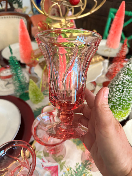 Vintage Glasses, Fostoria Jamestown Ice Tea, Pink Glass, Set of 4