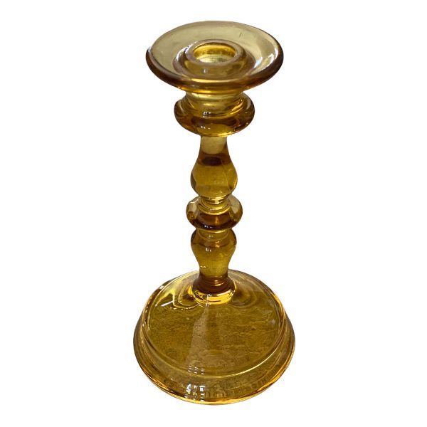 Vintage Amber glass candleholder