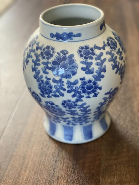 Vintage Blue and White chinoiserie vase