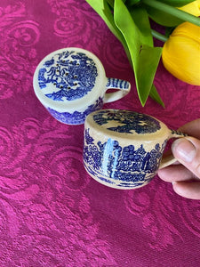 Antique Blue Willow Salt and Pepper Shakers