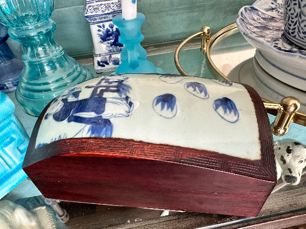 Vintage Chard Box - Velvet Lined, Wood Base