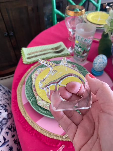 Vintage Lucite Unicorn Napkin Rings set of 4